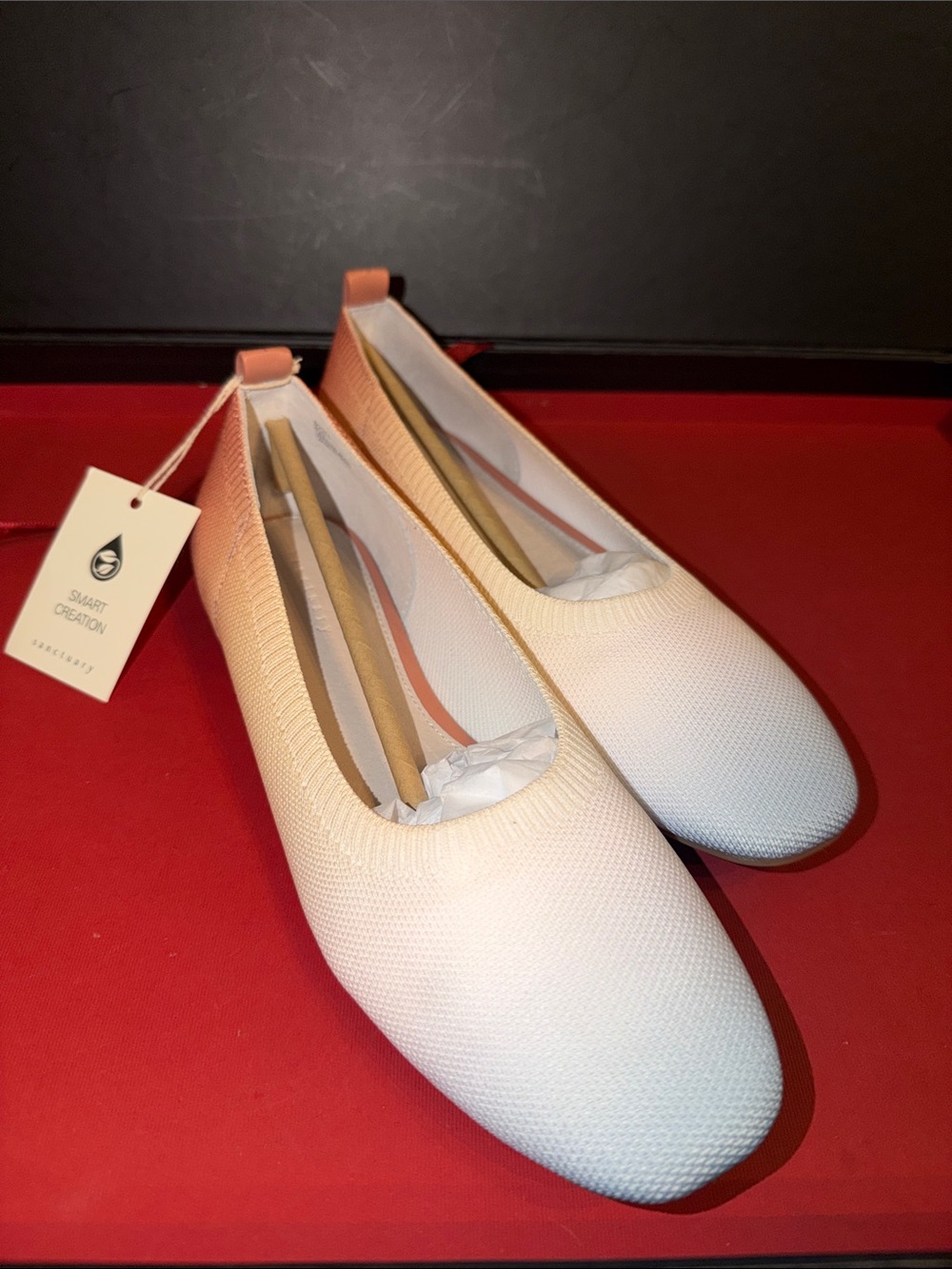 Sanctuary White Knit Slip-On Ballet Flats
